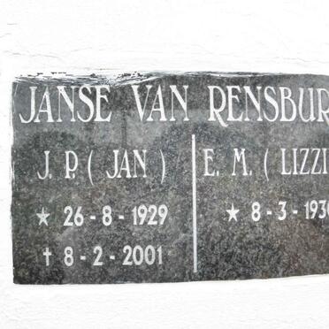 RENSBURG J.P., Janse van 1929-2001 &amp; E.M. 1930-