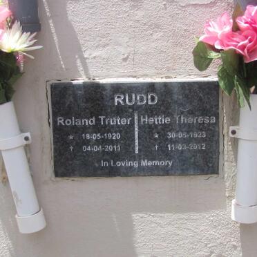 RUDD Roland Truter 1920-2011 &amp; Hettie Theresa 1923-2012