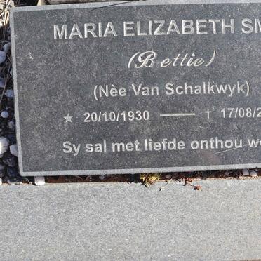 SMIT Maria Elizabeth nee VAN SCHALKWYK 1930-2011