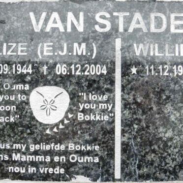 STADEN W.A.P., van  1939-  &amp; ELIZE J.M. 1944-2004