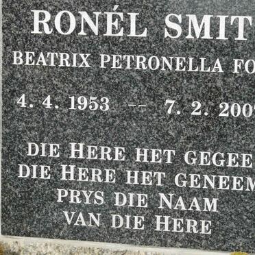 SMIT Beatrix Petronella nee FOX 1953-2007