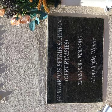 SAAYMAN Gerhardus Petrus 1930-2015