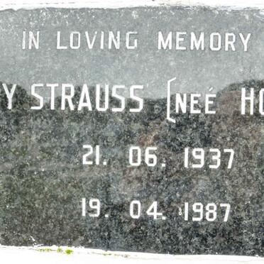 STRAUSS Joy nee HORWITZ 1937-1987