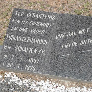 SCHALKWYK Tobias Gerhardus, van 1897-1975