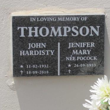 THOMPSON John Hardisty 1932-2018 &amp; Jenifer Mary POCOCK 1933-