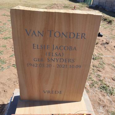 TONDER Elsie Jacoba, van nee SNYDERS 1942-2021