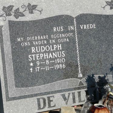 VILLIERS Rudolph Stephanus, de 1910-1986