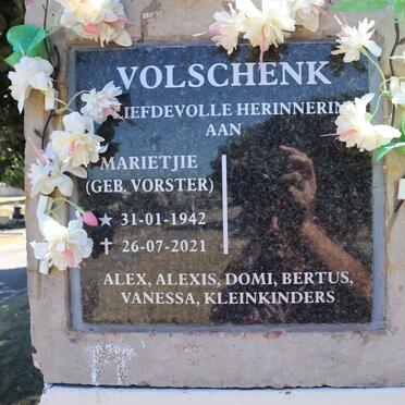 VOLSCHENK Marietjie nee VORSTER 1942-2021