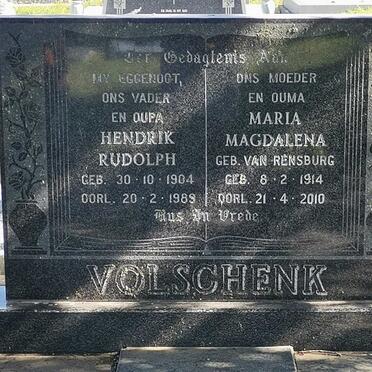 VOLSCHENK Hendrik Rudolph 1904-1989 &amp; Maria Magdalena VAN RENSBURG 1914-2010