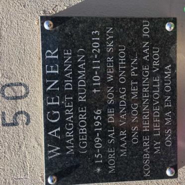 WAGENER Margaret Dianne nee RUDMAN 1956-2013