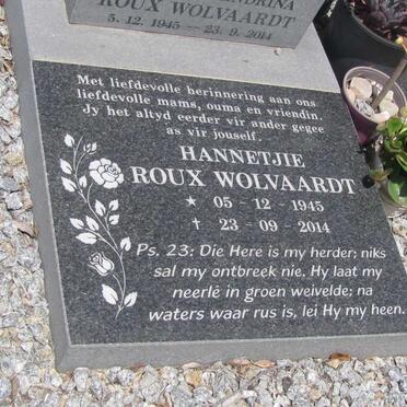 WOLVAARDT Johanna Hendrina, ROUX 1945-2014
