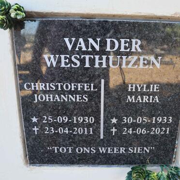 WESTHUIZEN Christoffel Johannes, van der 1930-2011 & Hylie Maria 1933-2021