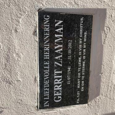 ZAAYMAN Gerrit 1941-2012