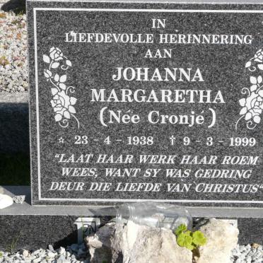 ? Johanna Margaretha neé CRONJE 1938-1999