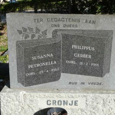 CRONJE Philippus Gerber -1955 &amp; Susanna Petronella -1962