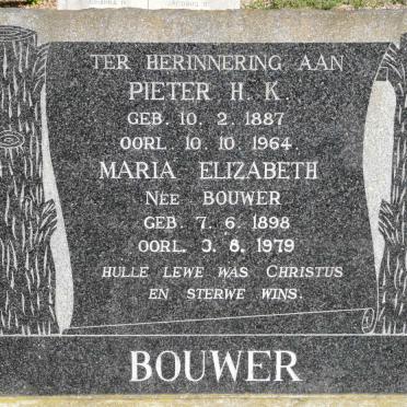 BOUWER Pieter H.K. 1887-1964 &amp; Maria Elizabeth neé BOUWER 1898-1979