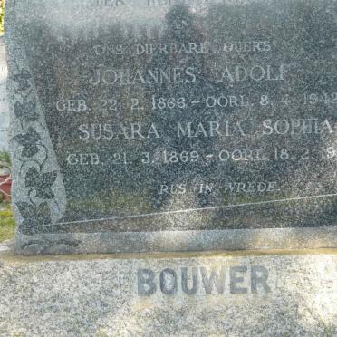 BOUWER Johannes Adolf 1866-1942 &amp; Susara Maria Sophia 1869-1957