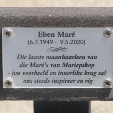 MARÉ Eben 1949-2020