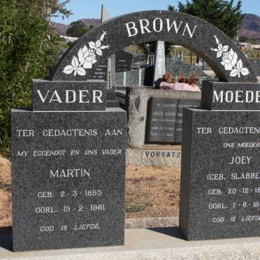 BROWN Martin 1895-1961 &amp; Joey SLABBERT 1895-1987