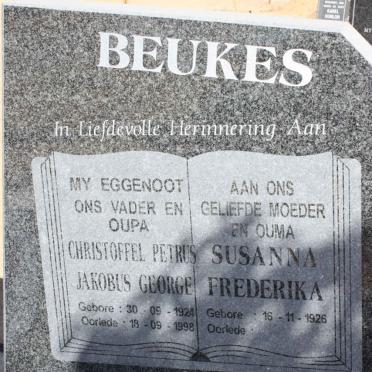 BEUKES Christoffel Petrus Jakobus George 1924-1998 &amp; Susanna Frederika 1926-