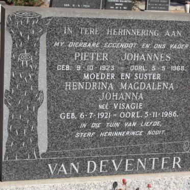 DEVENTER Pieter Johannes, van 1923-1968 &amp; Hendrina Magdalena Johanna VISAGIE 1921-1986