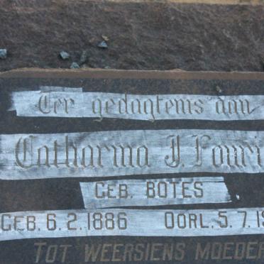 FOURIE Catharina J. nee BOTES 1886-1962