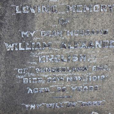 ENGLISH William Alexander -1912
