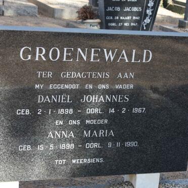 GROENEWALD Daniel Johannes 1898-1967 Anna Maria 1898-1990