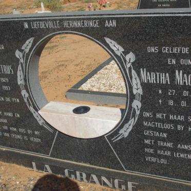GRANGE Johannes Petrus, la 1929-1993 &amp; Martha Magdalena 1931-1997