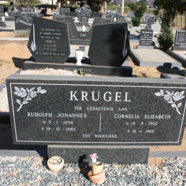 KRUGEL Rudolph Johannes 1898-1980 &amp; Cornelia Elizabeth 1902-1982