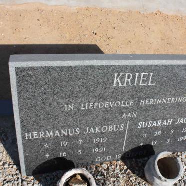 KRIEL Hermanus Jakobus 1919-1991 &amp; Susarah Jacoba 1919-1994