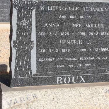 ROUX Hendrik J. 1879-1964 &amp; Anna L. MOLLER 1879-1964
