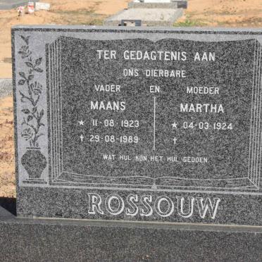 ROSSOUW Maans 1923-1989 &amp; Martha 1924-