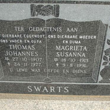 SWARTS Thomas Johannes 1907-1977 &amp; Magrieta Susanna 1913-1991