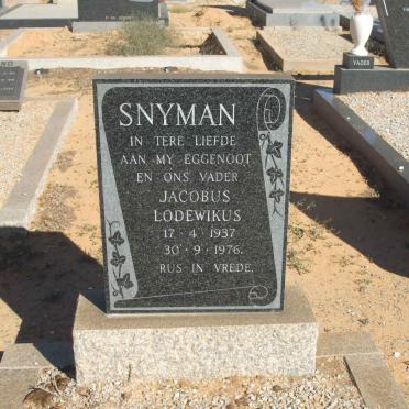 SNYMAN Jacobus Lodewikus 1937-1976