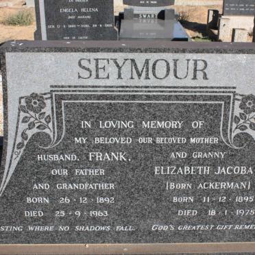 SEYMOUR Frank 1892-1963 &amp; Elizabeth Jacoba ACKERMAN 1895-1975