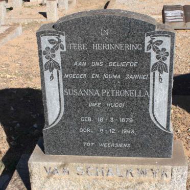 SCHALKWYK Susanna Petronella, van nee HUGO 1879-1963