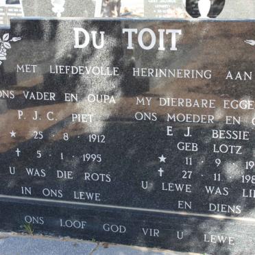 TOIT P.J.C., du 1912-1995 &amp; E.J. LOTZ 1917-1985