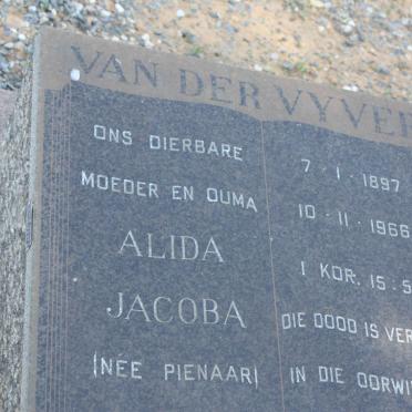 VYVER Alida Jacoba, van der nee PIENAAR 1897-1966