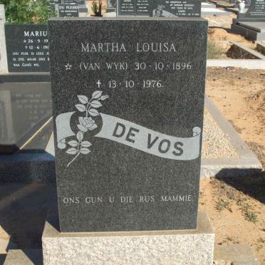 VOS Martha Louisa, de nee VAN WYK 1896-1976