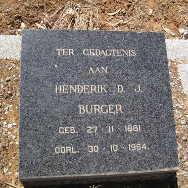 BURGER Henderik D.J. 1881-1964