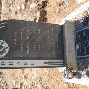 BRAND Johannes H.F. 1926-1962 &amp; Maria Jacoba Aletta COETZEE  1934-2006