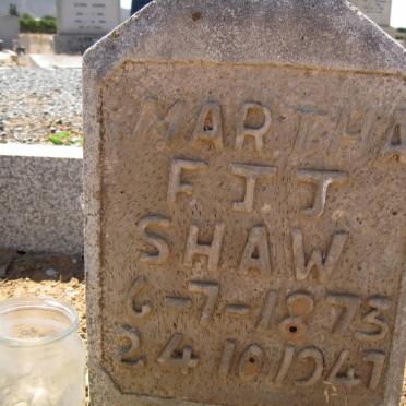SHAW Martha F.J.J. 1873-1947