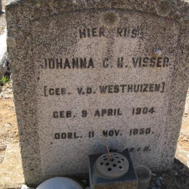 VISSER C.H. nee V.D. WESTHUIZEN 1904-1950