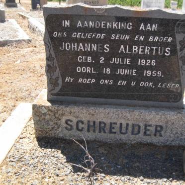 SCHREUDER Johannes Albertus 1926-1959