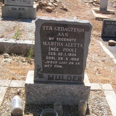 MULDER Martha Aletta nee POOL 1904-1968