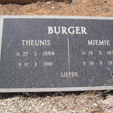 BURGER Theunis 1884-1961 &amp; Miemie 1896-1989