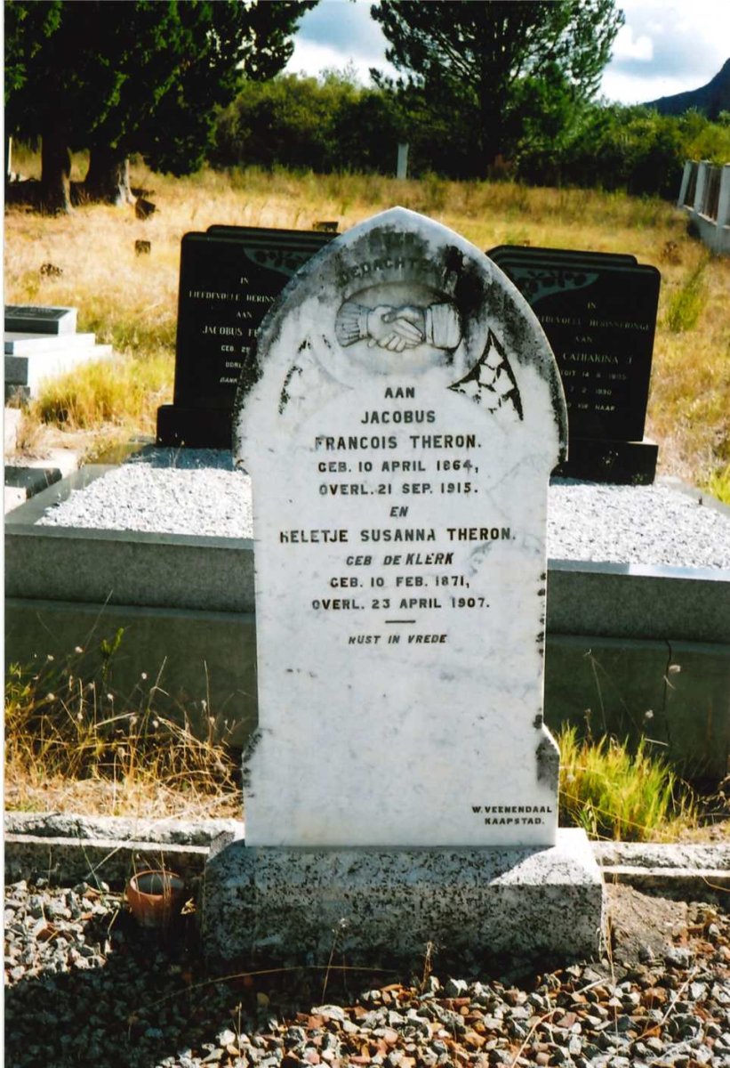 THERON Jacobus Francois 1864-1915 &amp; Heletjie Susanna DE KLERK 1871-1907