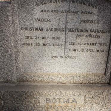 BOTMA Christiaan Jacobus 1866-1942 &amp; Gertruida Catharina MOLLER 1872-1933