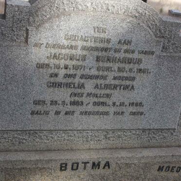 BOTMA Jacobus Bernardus 1871-1951 &amp; Cornelia Albertina MOLLER 1883-1960